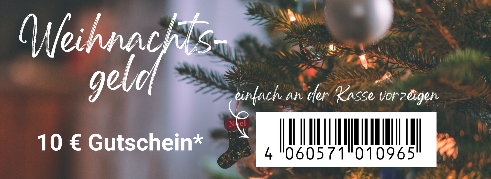 Weihanchtsgeldgutschein mit EAN-Code