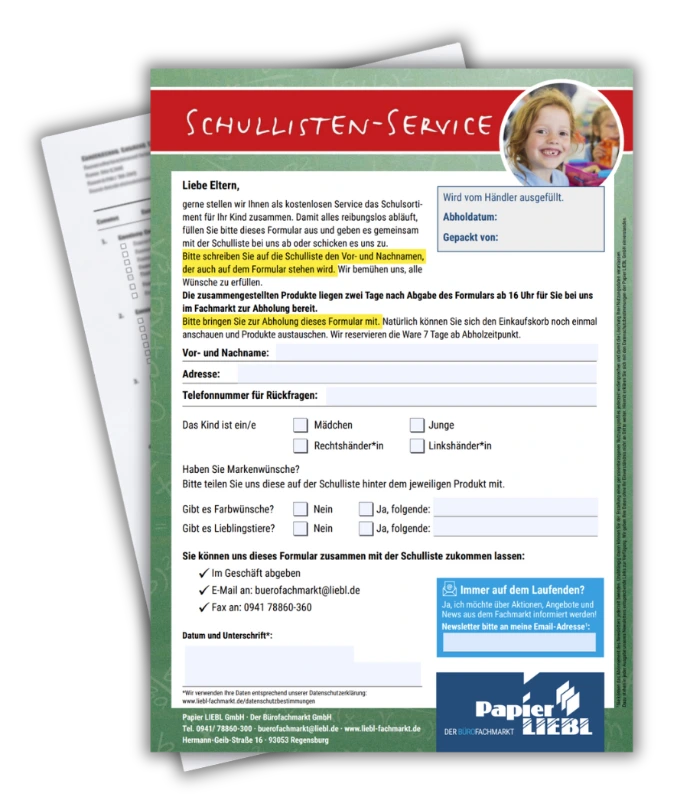 Formular Schulliste